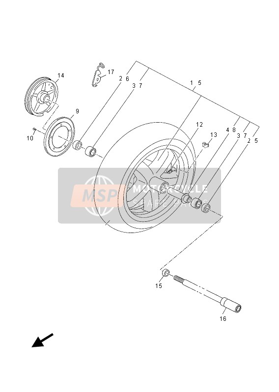 Yamaha YP250RA 2013 VORDERRAD für ein 2013 Yamaha YP250RA